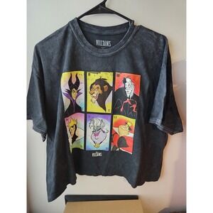 Villans Women Graphic‎ Tshirt Size XL Baggy Crop